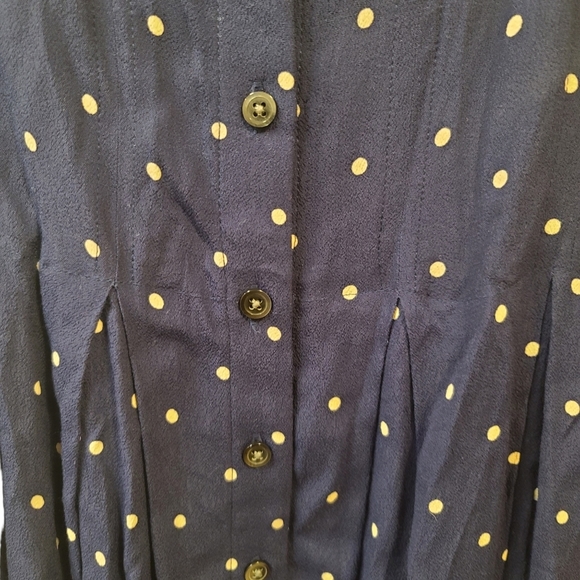 Madewell Ruffle-Strap Button-Front Dress in Polka Dot Navy Blue size 4 - Picture 8 of 8